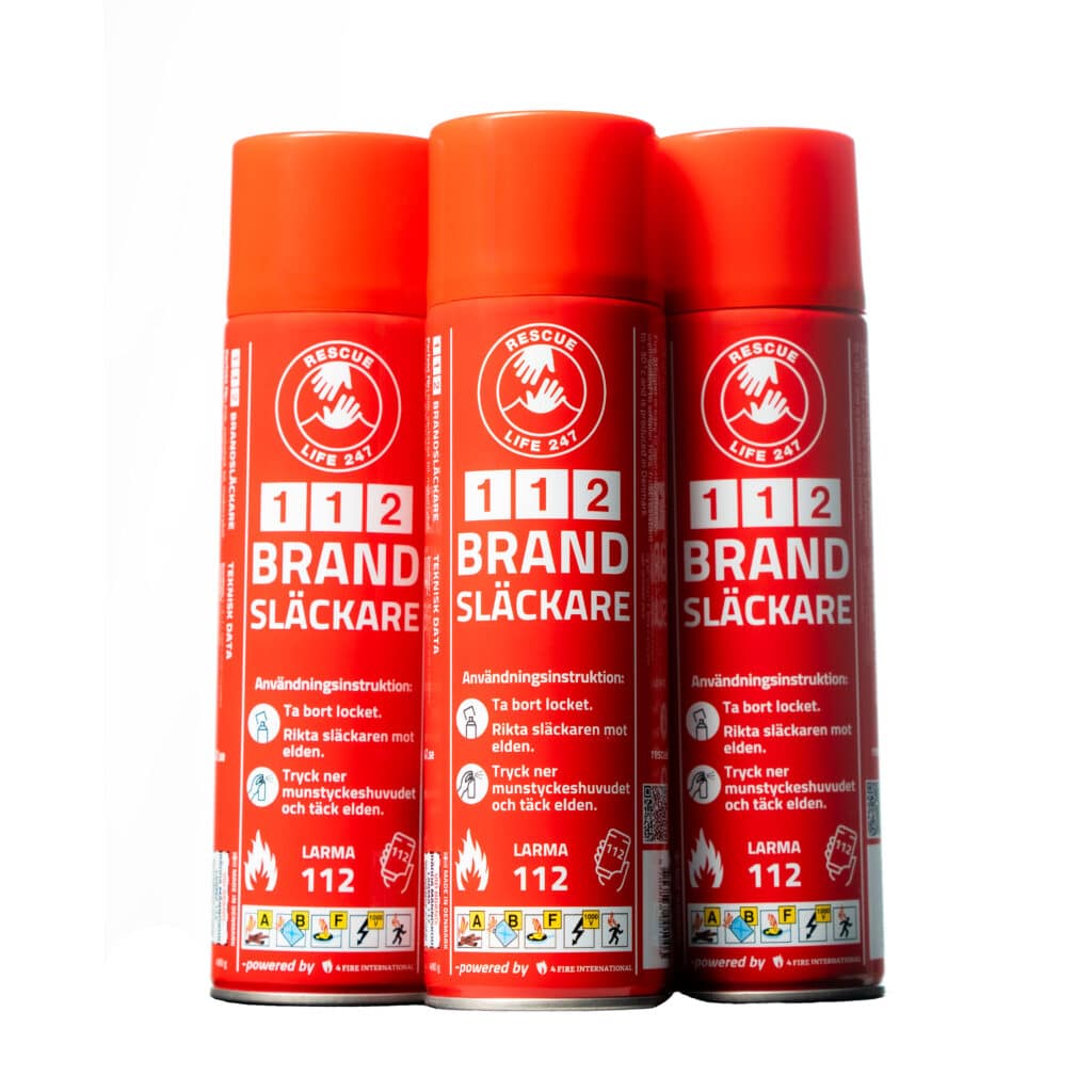 Small 112 Brannslukningsapparat svensk 3-pakning